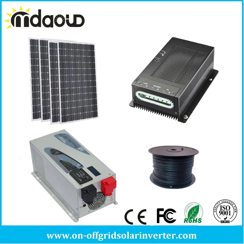 

off Grid Solar System 1kw PV Solar pane/3000W Inverter/Charger 50AMP/accessory/CABLES