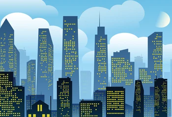 

HUAYI Art fabric Photography Night Buildings Backdrop 5x7ft D-1524