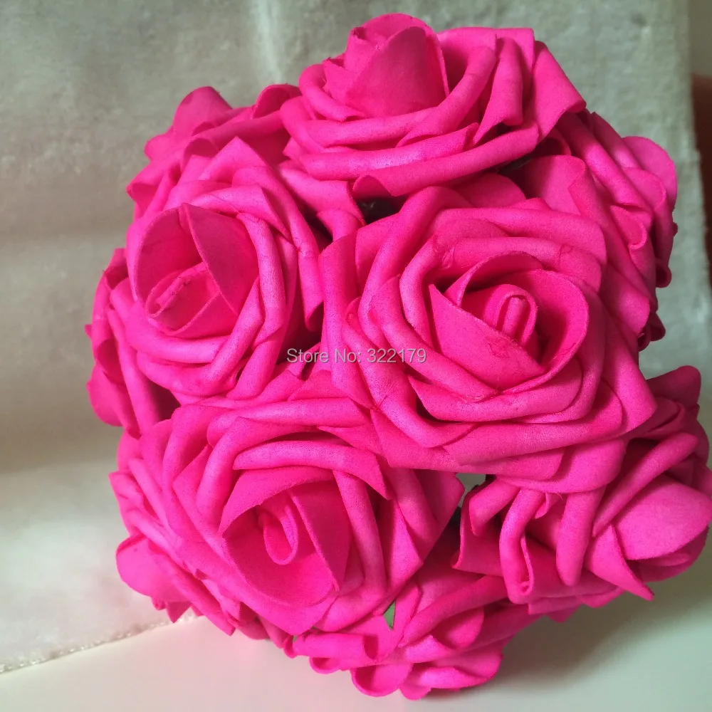 Hot Pink Bouquet Flowers Artificial Fuchsia Rose For Wedding Floral Arrangement Bridal Posy Flowers Wedding Arch LNRS002 Hot Pink Bouquet Flowers Artificial Fuchsia Rose For Wedding Floral Arrangement Bridal Posy Flowers Wedding Arch LNRS002