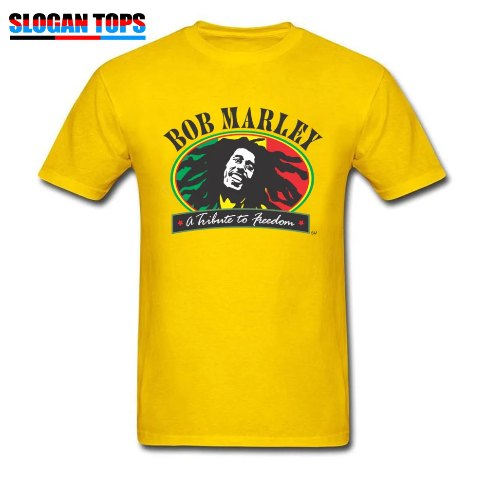 Bob Marley822 Funny Top T-shirts for Men 100% Cotton Autumn Tops Shirt Geek Tee-Shirts Short Sleeve 2018 Popular Crew Neck Bob Marley822 yellow