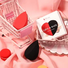 Сердце Образная затяжка макияж Spnge 2 шт./компл. заготовка для основы под макияж, крем-пудры инструменты для макияжа лица косметический Слоник для макияжа