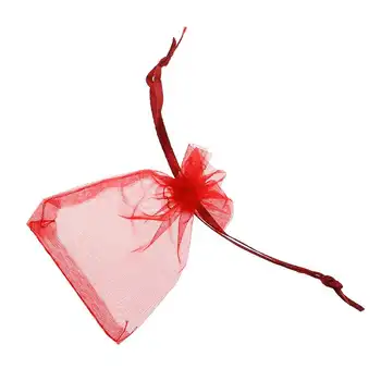 

100 pcs New Jewellery Gift Bag Organza Bag Red