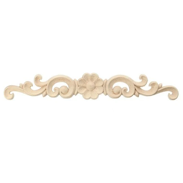 

Exquisite Classic Wood Carved Flower Applique Furniture Natural SIZE:16 x 3CM