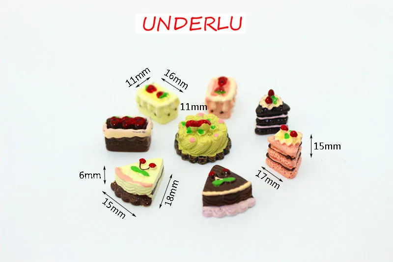 

8pcs/set Miniature food scene model doll house accessories mini cake Dollhouse Miniature 1:12 Doll Accessories