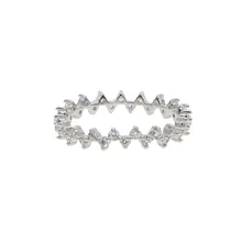 Подлинное 925 пробы Серебряное обручальное кольцо с зазубренной установкой AAA прозрачный кубический цирконий cz обручальное кольцо кольца для укладки
