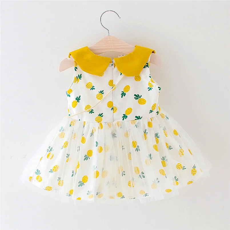 Girls dress Toddler Kid Baby Girl Plaid Fruit Printed Party Princess Dress Clothing robe fille #4J10 (19)
