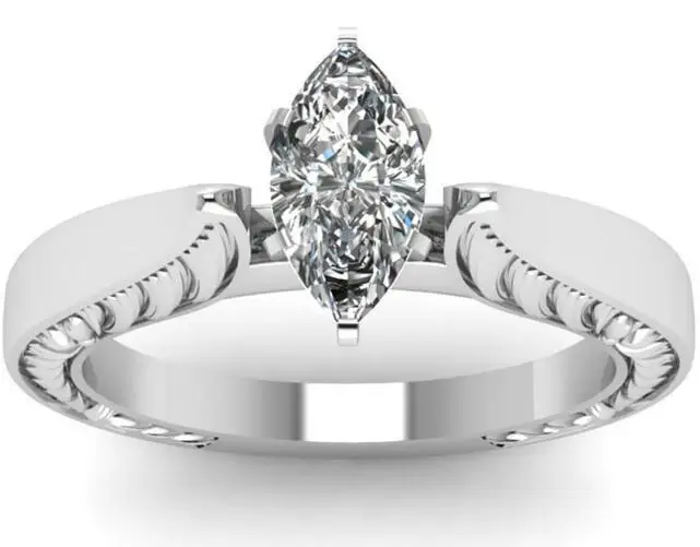 

Simple lover Jewelry Silver Rings for Women Eye Shape White Austrian Crystal Rings Zircon CZ Band Engagement silver 925 jewelry