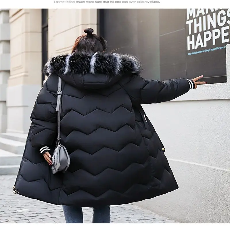 Brieuces 2018 New Winter Jackets Women Coats Big Fur Collar Hooded Down Jacket Warm Long Parkas Women Thicken Cotton Jacket