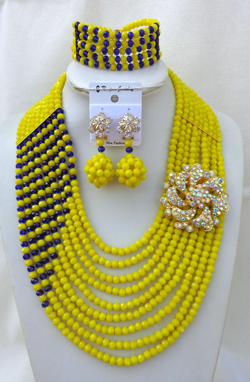 New!Fashion Nigeria wedding African jewelry sets gold plated crystal