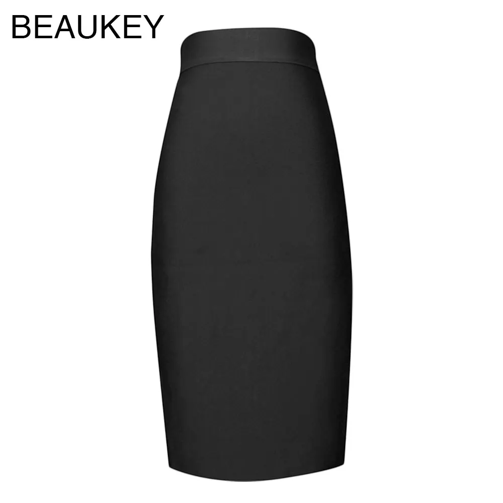 BEAUKEY Черный Простые однотонные вискозная трикотажная повязка Высокая Талия