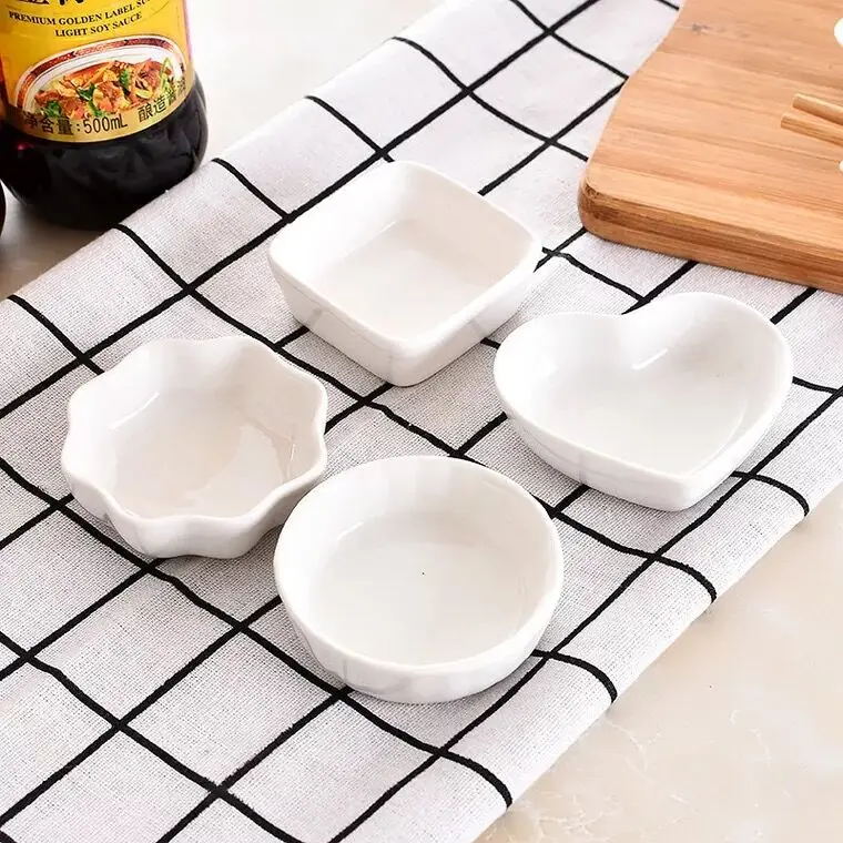 

1 PC Creative ceramics seasoning small dish Round Polygon square Japanese style color sauce sauce dish seasoning plate