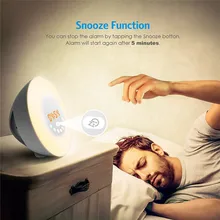 Супер Новое поступление USB Wake Up Light имитация рассвета и заката Будильник 7 цветов Атмосфера лампы дропшиппинг A35
