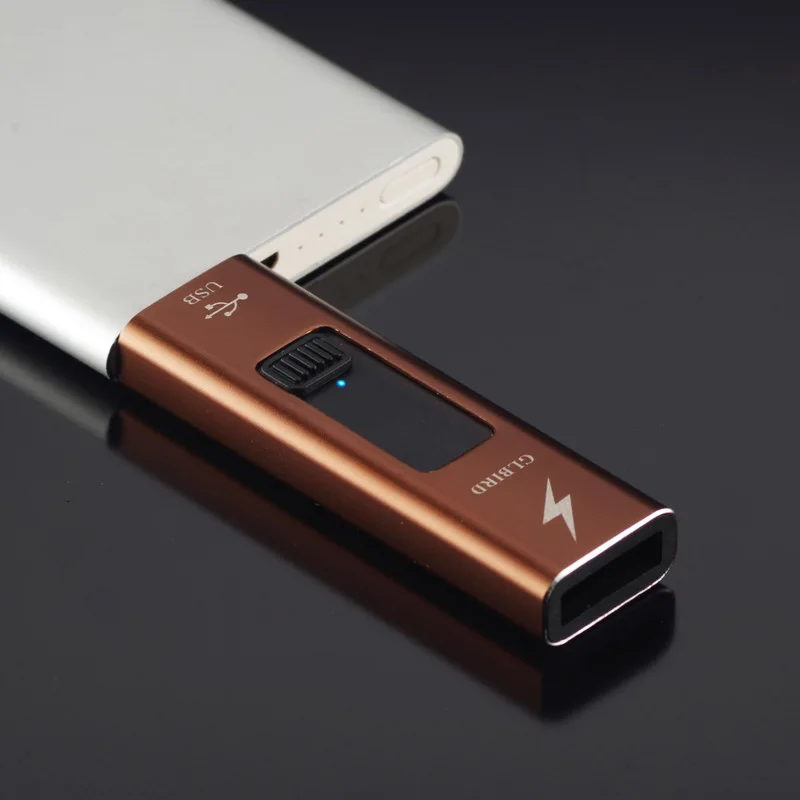 USB прикуриватель тонкая дуговая плазменная Зажигалка Ветрозащитная электронная перезаряжаемая Зажигалка для курения беспламенные гаджеты для мужчин