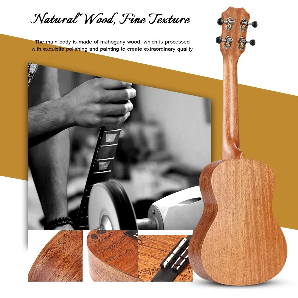 TOM JYY-C1 23 дюймов Гавайские гитары укулеле из красного дерева струнный инструмент акустические концертные Гавайские гитары с сумкой для переноски