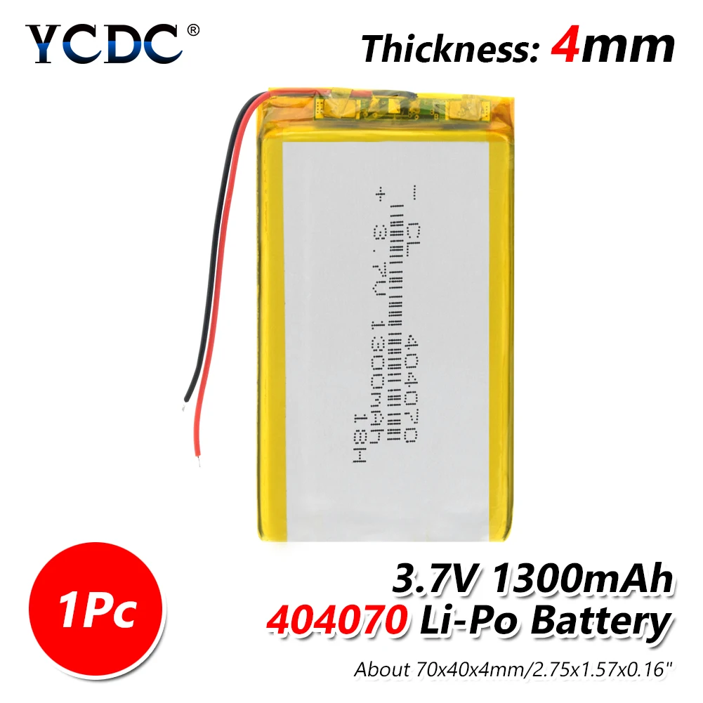 Полимерная батарея 1300 mah 3,7 V 404070 умный дом MP3 колонки литий-ионная батарея для dvr, gps, mp3, mp4, MID PDA psp power Bank, электронная книга