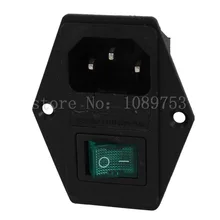 AC 250 V 15A Пластик Корпус IEC320 C14 на входе I-O Кнопка Мощность гнездо wfuseholder
