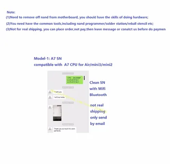 

unlock ipad sn A7 WiFi Bluetooth bt MAC for Air iPad mini 2 3 with A7 CPU A1474 A1489 A1599 icloud bypass repair Clean Off SN