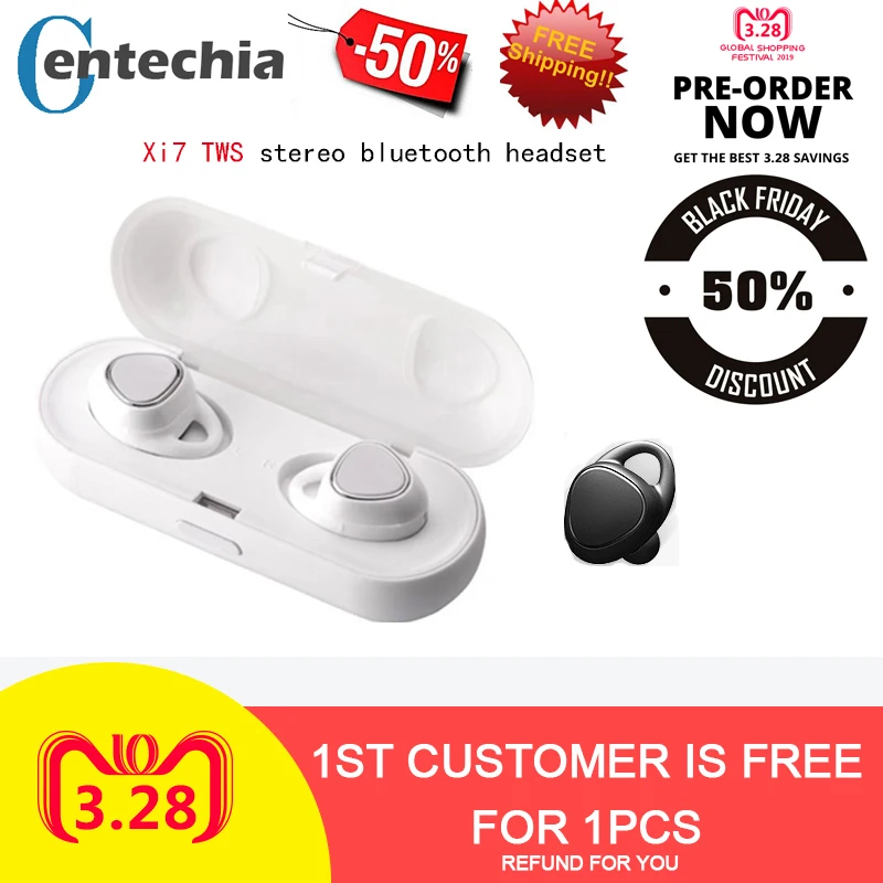 

TWS Bluetooth Headset Stereo Bass Sport Headset Mini Long Standby Call Wireless Headphone Waterproof Earphone Charging Dock Mic