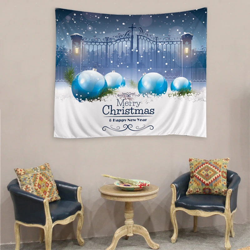 1pc Christmas Wall Hanging Tapestry Wall Carpet Happy New Year Party