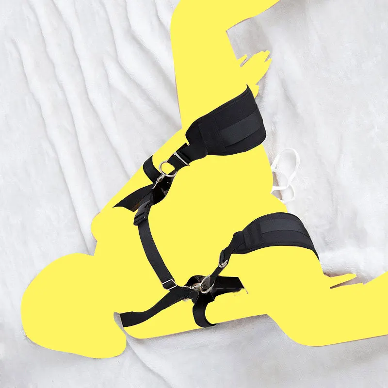 

Restraint Open Bondage Chastity Lock Naked Leather Leg Thigh Locking Wrist Cuffs Belt Belts Fetish Harness Locks