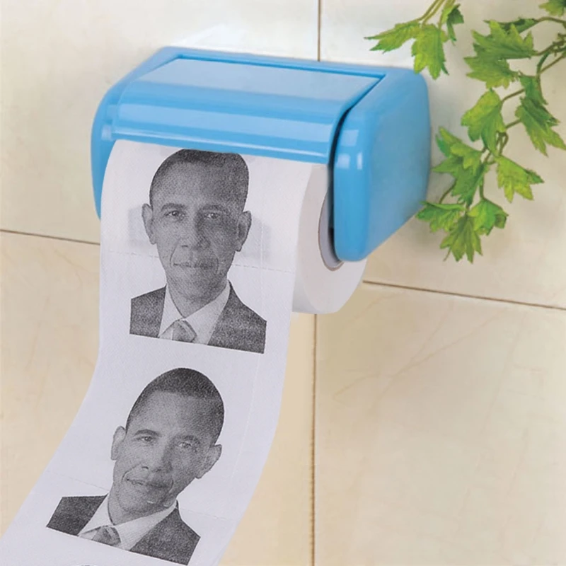Забавная печатная туалетная бумага 1 рулон Obama Tissue Гостиная Ванная комната Новинка Туалетная бумага подарок