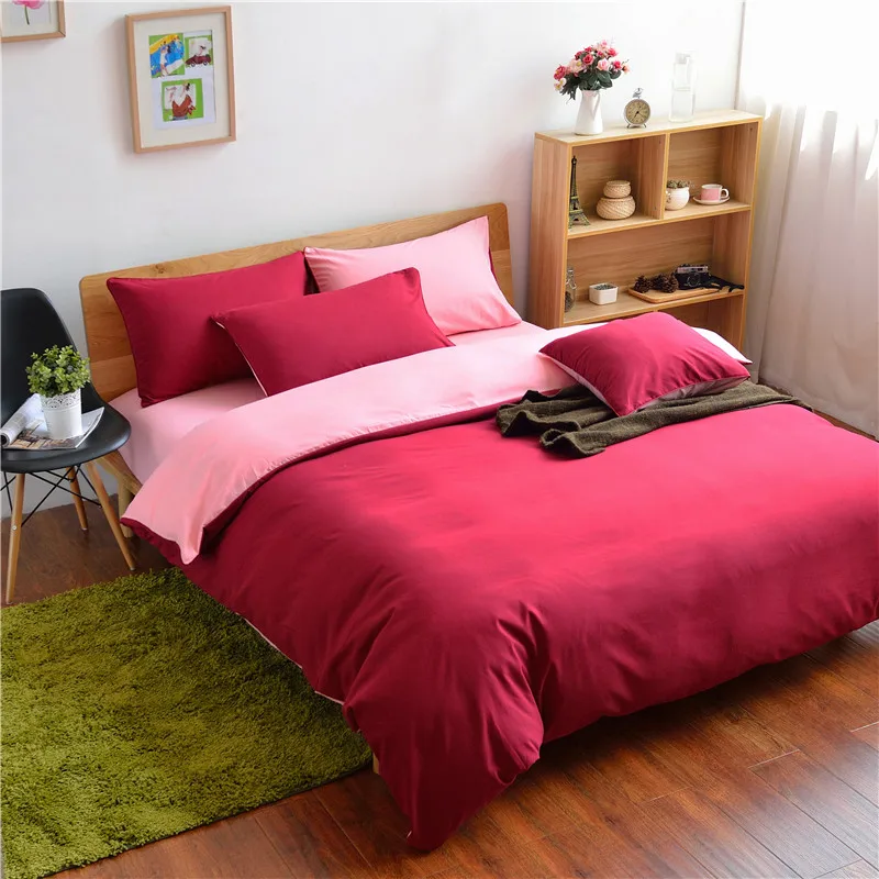 Sauce Purple Color Bedding Set 4pcs Adult Bed Linen Set Japan