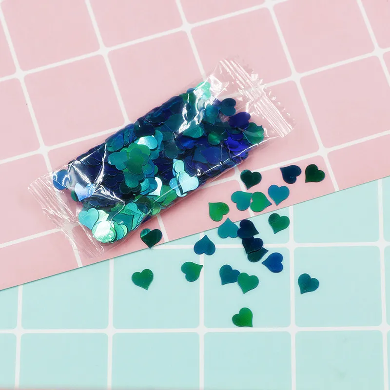 

10g Bling Bling Heart Shaped Slime Slices for DIY Decoration Filling