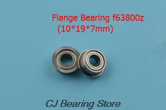 F63800ZZ 10 PCS Metal Shielded FLANGED Ball Bearing F63800Z 10x19x7 mm