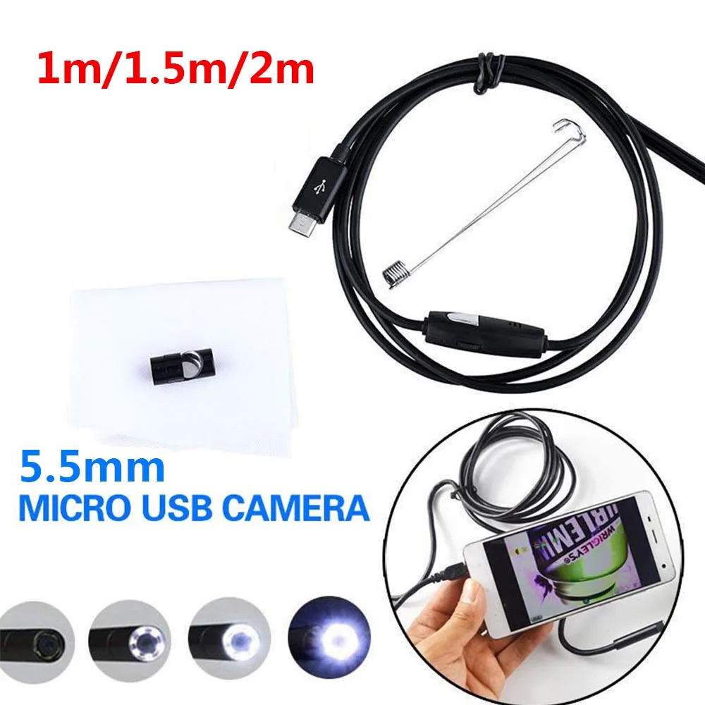 

Ear Spoon Borescope Endoscope Inspection Computers Mobile Phones 5.5mm 6 LED Practical Portable USB Photos Real-Time Video