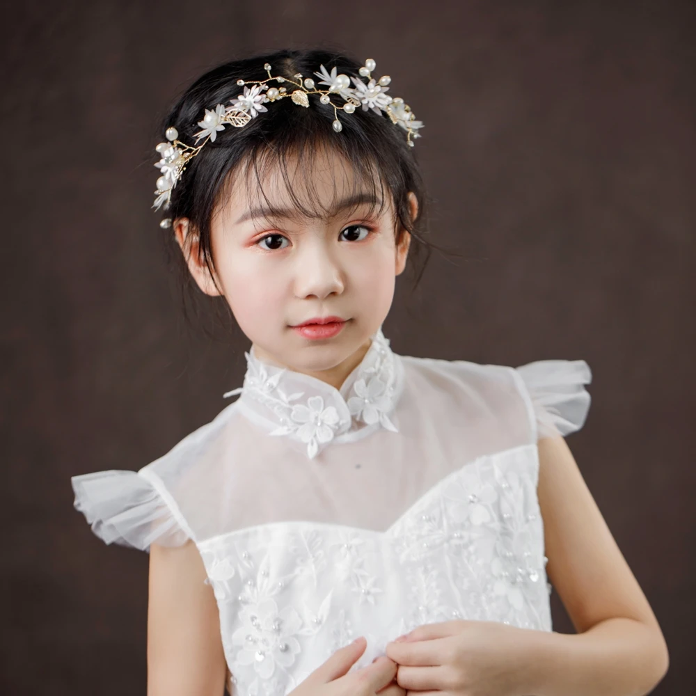 Us 12 39 Fashion Handmade Headband Hair Accessories For Wedding Flower Girls Headpiece Simulated Pearls Hairband Jewelry Ornaments In Hair Jewelry