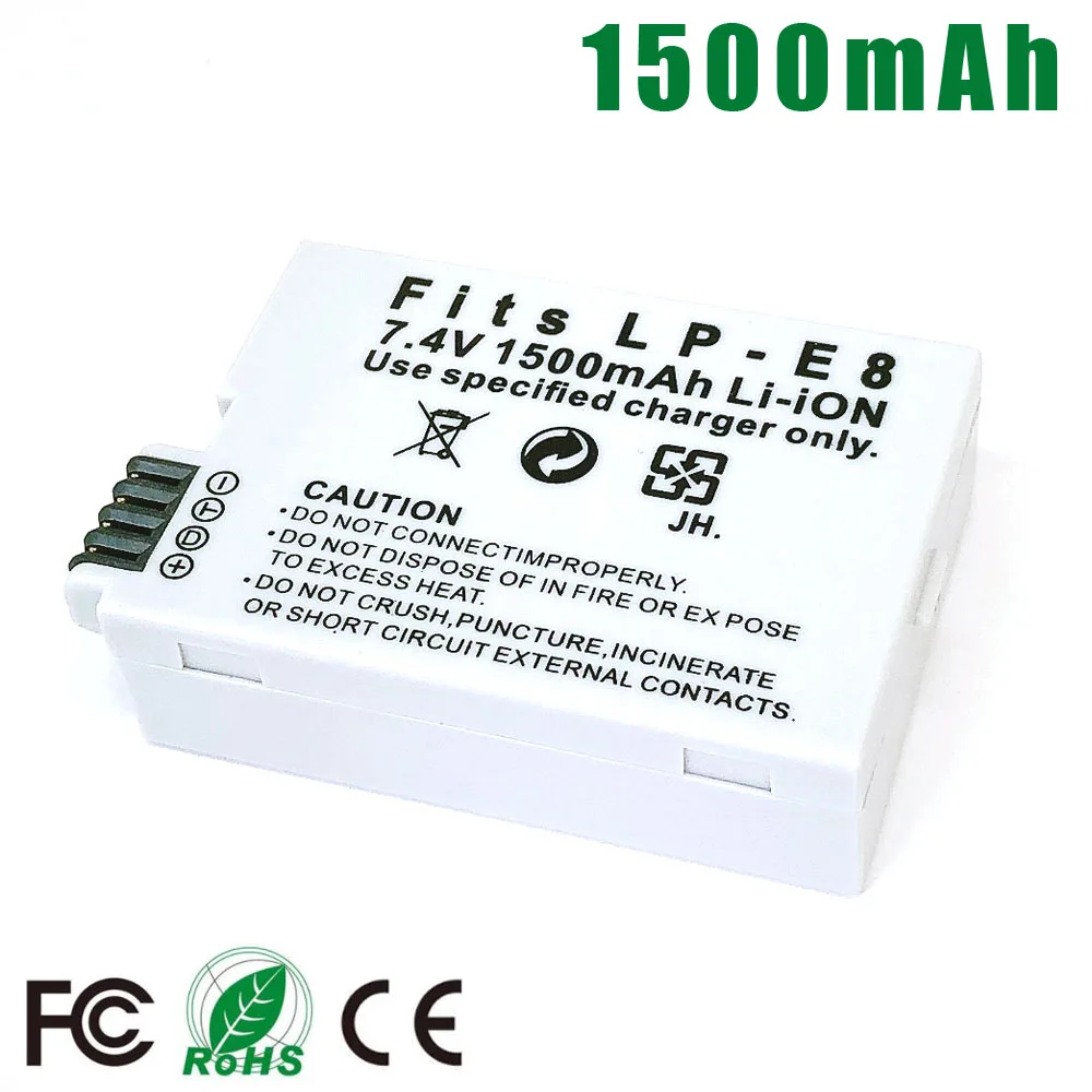 

LP-E8 LPE8 LP E8 LP-E8N Battery For Canon EOS 550D 600D 650D 700D KISS X4 X5 X6i X7i Rebel T2i T3i T4i T5i DSLR Camera 0.11