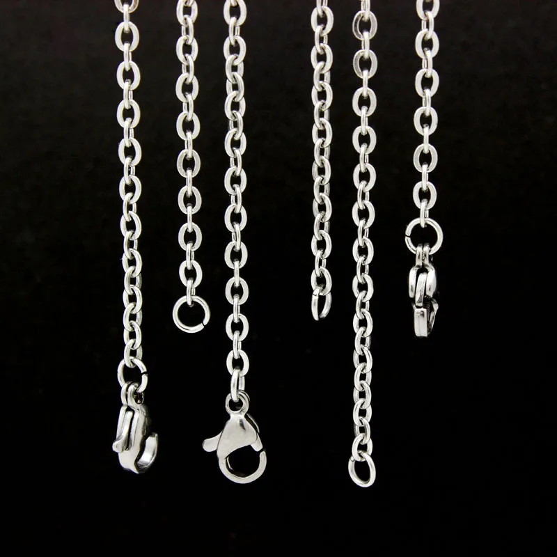 

10pcs 2.5mm 18'' 20'' 24'' 28'' 32'' Stainless Steel Link Chain Necklace Silver color Long Chain Men's Necklace chains LSCH06