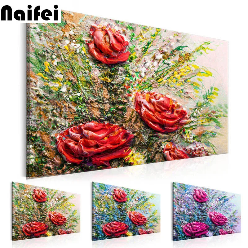 

Diamond Embroidery Mosaic Full Square Drill 5D DIY Diamond Painting Cross Stitch"Wedding Decoration Colored Flowers"Painting