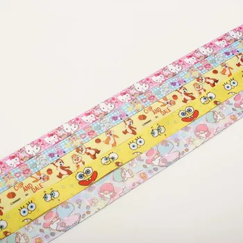 

New 100yards pink cat yellow Double printed Kettle hanging belt cartoon ribbon Bottle Holder Neck Lanyard