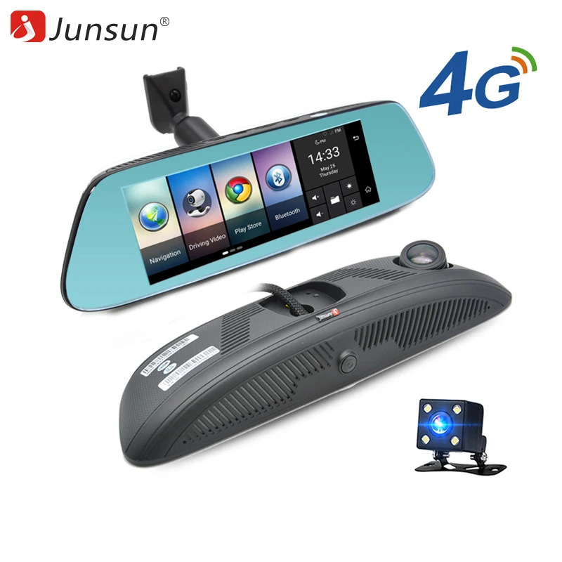 Junsun 8 &quot4 г Mirror Автомобильный видеорегистратор Камера Android 5.1 с GPS DVRs зеркало