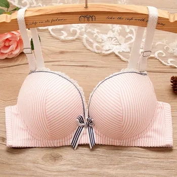 

Japanese cute girl bra no steel ring small chest gather high school students underwear in the mold cup bra thin section 6833 #