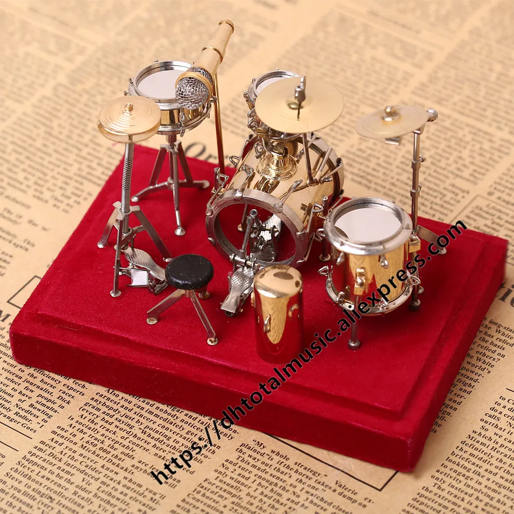 Mini Drum Set Miniature Model Drum Set Model Miniature Copper Mini