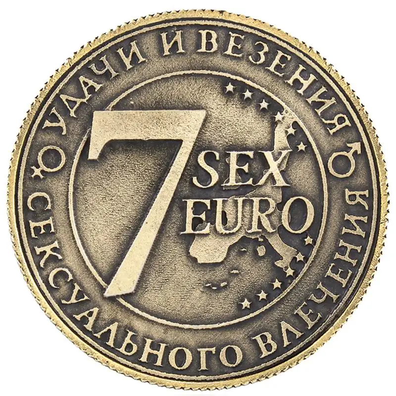 Metal Coins Souvenirs Russian Euro Copy Coins 7 Sex Euro New Year Collectibles Special
