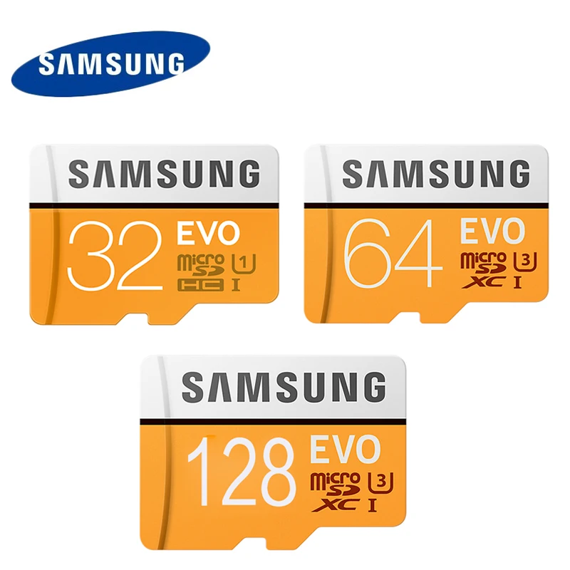 Оригинальный SAMSUNG Micro SD карты памяти 128 ГБ 16 г 32 64 MicroSD SDHC SDXC Макс 48 м/с EVO UHS I C10 TF Flash