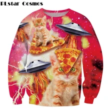 Harajuku Толстовка для женщин и мужчин с беконом, пиццей, космосом, котом, НЛО, толстовки Толстовка с принтом 3D джемпер Топы пуловер размер S-5XL