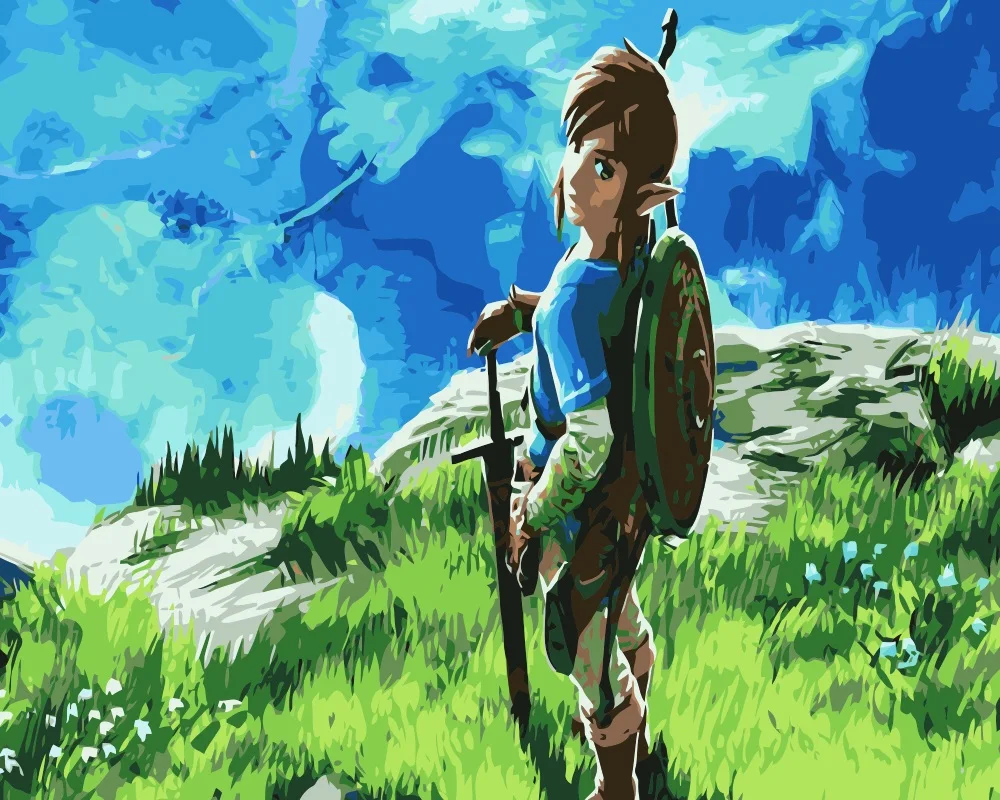 MaHuaf i425 Легенда О zelda Дыхание Дикие DIY картина маслом по номерам на холсте игры
