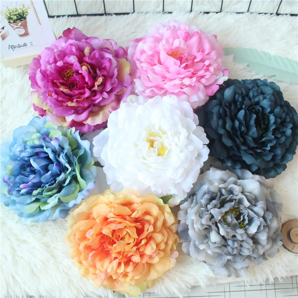 Big Rose Artificial Flower Head White Peonies Silk Red Artificial Flower Heads Wedding Flower Wall Garden Decoration  (23)
