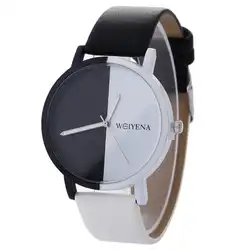 Лидер продаж творческие подарки нейтральный черный и белый узор часы моды кожа кварцевые наручные часы Relogio Feminino Dropshipping HK и 40