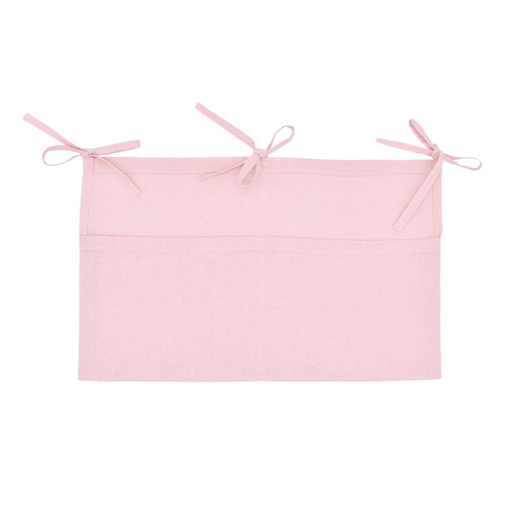 

Linen Storage Bag Double Pocket Baby Crib Organizer Nursery Crib Pouch Bedside Hanging Storage Bag for Kindergarten Baby Room