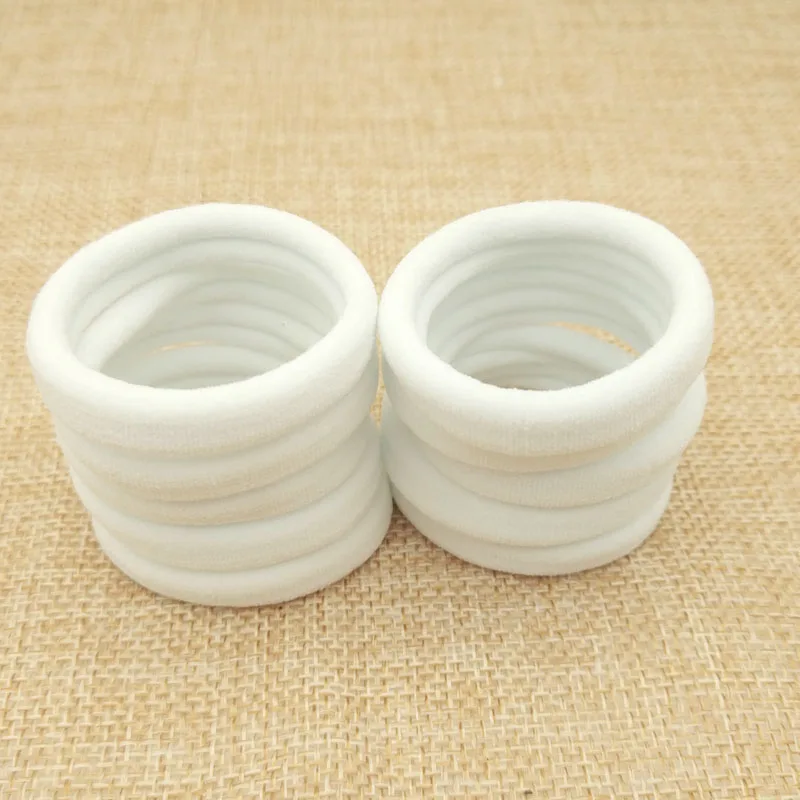 hair clips for thick hair 20 Pcs/Lot White Hair Bands Accessories For Girls Rubber Ponytail Holder Elastic Gum Plain Nylon Headwear Scrunchy hair clips