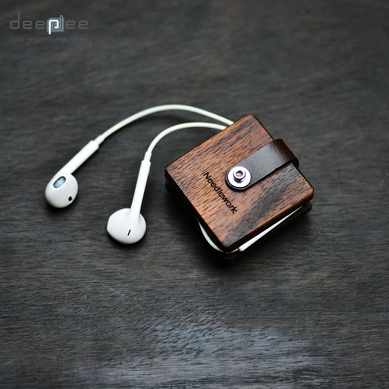DEEPDEE Earphone font b Cable b font font b Winder b font Wrapped Leather USB font