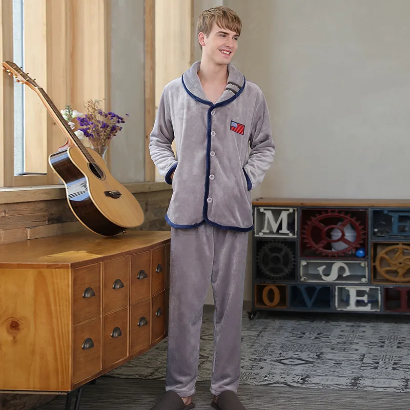 2019 New Winter Pajamas Men Thick Fleece Pajama Sets Luxury Warm Sleepwear Plaid Suits Man Casual Home Clothes Pijama 2019 New Winter Pajamas Men Thick Fleece Pajama Sets Luxury Warm Sleepwear Plaid Suits Man Casual Home Clothes Pijama