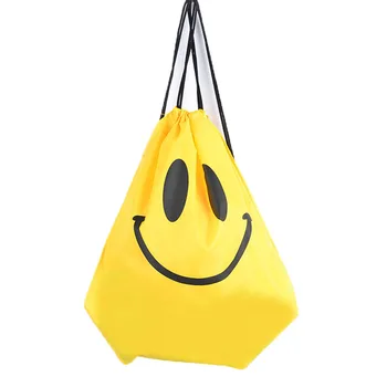 

Smile Face Drawstring Bag Mochila Traveling Beach Shopping Functional Bags