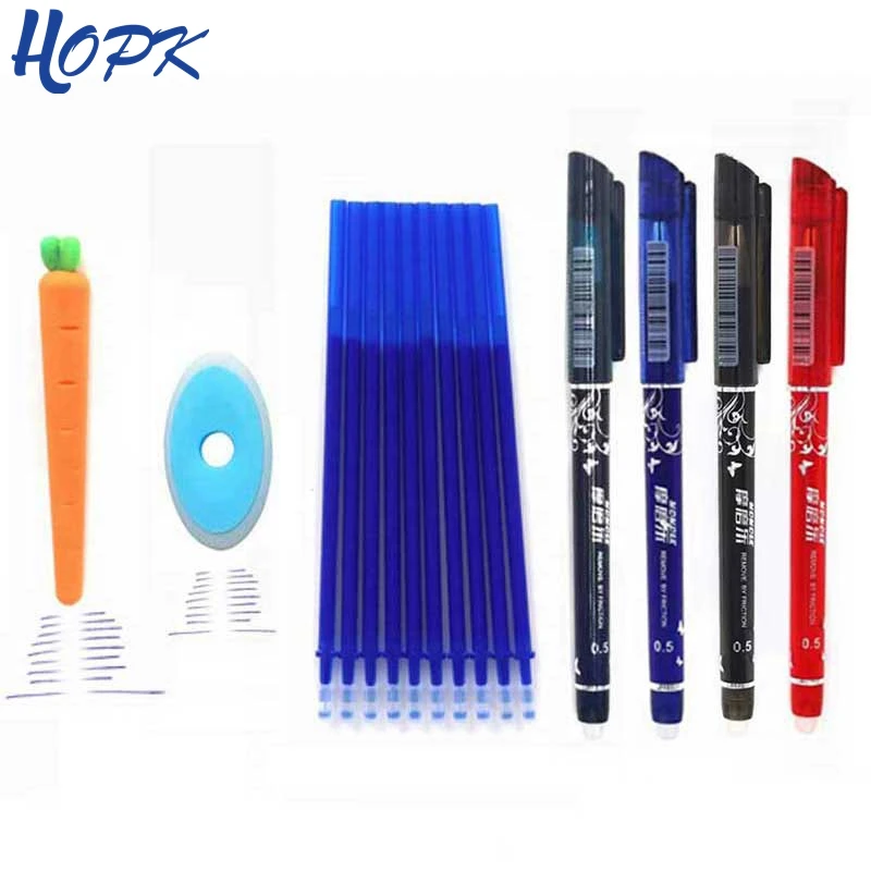 

12/20Pcs Erasable Pen 0.5mm Blue/Black Ink Kawai Washable Handle Ballpoint Pen for Writing Shool Office Supplies Exam Stationery