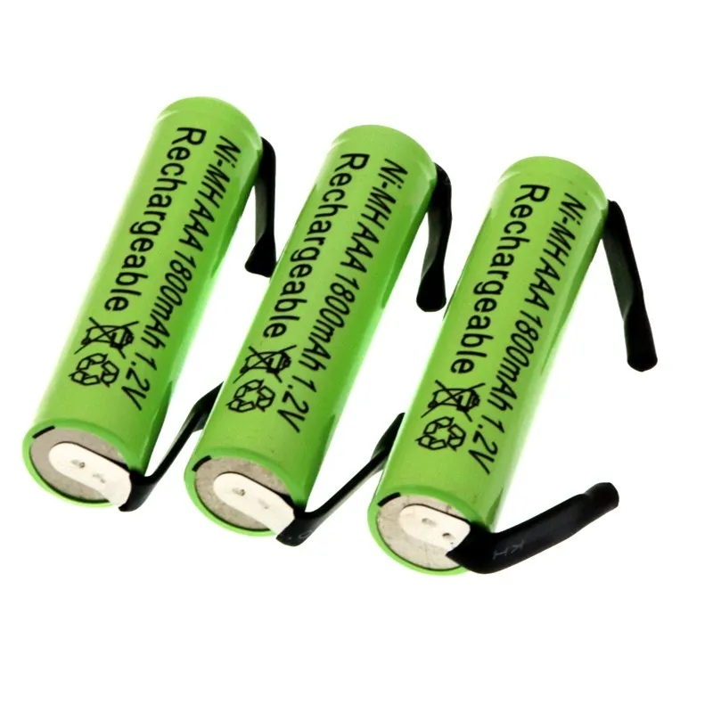 AAA Ni-MH 1,2 V AAA аккумулятор 1800mah с сварочными вкладками Электробритва Braun зубная щетка